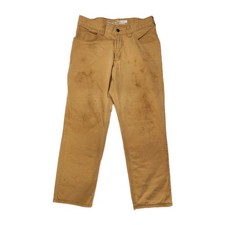 Carhartt Rugged Flex Relaxed Fit Canvas Work Pants Brown 32x30 Distressed
