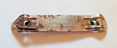 Schmidt's Brewers Bottle Can Opener Vintage Metal 4 1/2 in x 3/4 in Free Shipp.