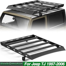 Steel Black Roof Rack Basket Luggage Bar For 1997-2006 Jeep Wrangler Tj Hardtop