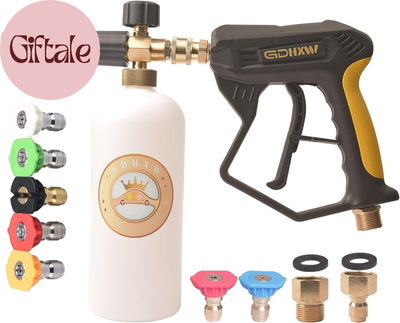#ad X 887 High Pressure Washer Gun with Foam Cannon 2 Adapter 7 Pressure Washer Nozz $65.30
