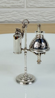 #ad Vintage Italian 925 Sterling Silver Miniature Oil Lamp Medusa Oro AR $109.95