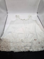 Magic-Fit Slip Girls Size 3 White Lace Trim Embroidered Rose Vintage Underskirt