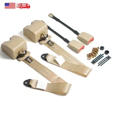 2x Genuine Nissan Altima 3-point Retractable Safety Seat Belt Straps Kit Beige