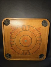 Antique Wooden Carrom Double Sided Board Game Style E Made In Michigan USA Rare
