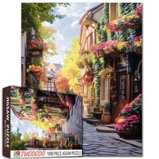 Italian Cafe Scenery Style Jigsaw Puzzles 1000 Pieces for Adults,European Arc...