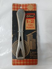 Vintage Edlunds 1-2 Can Punch Two Holes Neatly Punched At Once In Original Pack