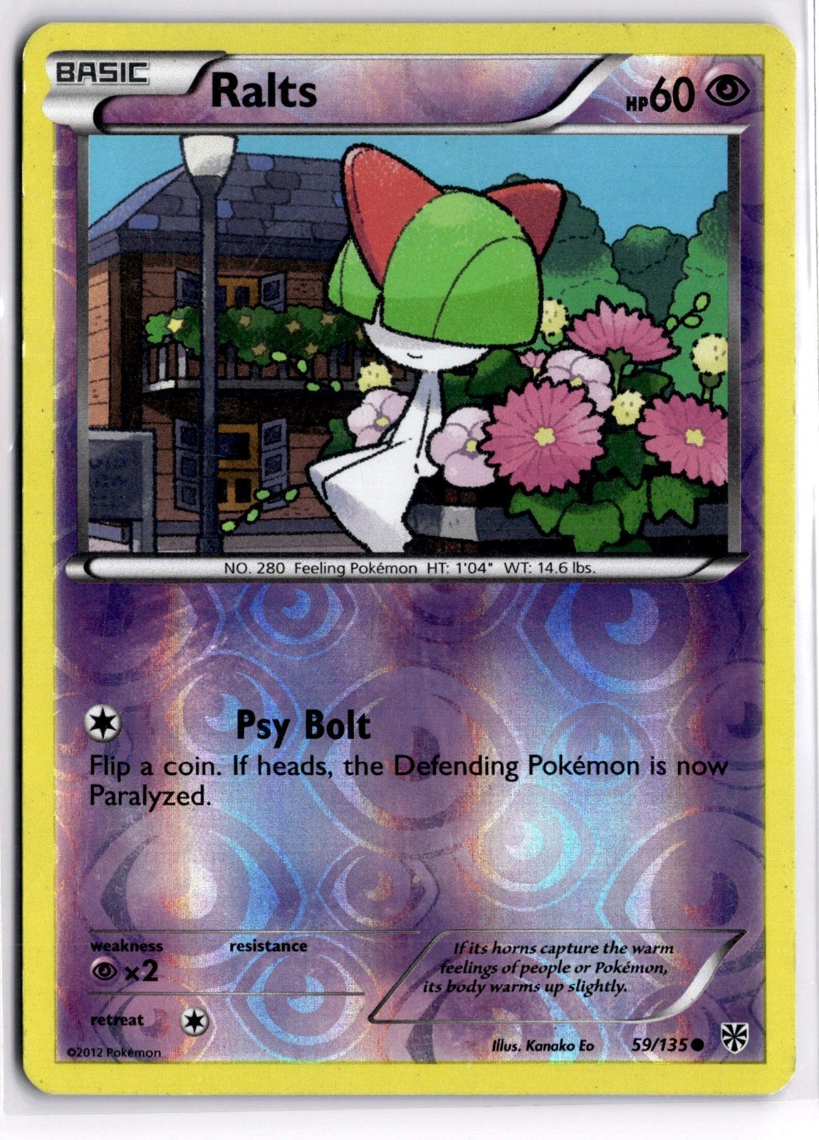Pokemon TCG Ralts 59/135 Plasma Storm Common Reverse Holo LP