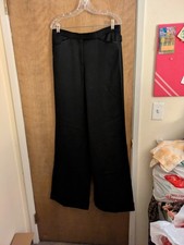 Chanel Black Wide Leg Wool Pants 09A Size 44 NWT
