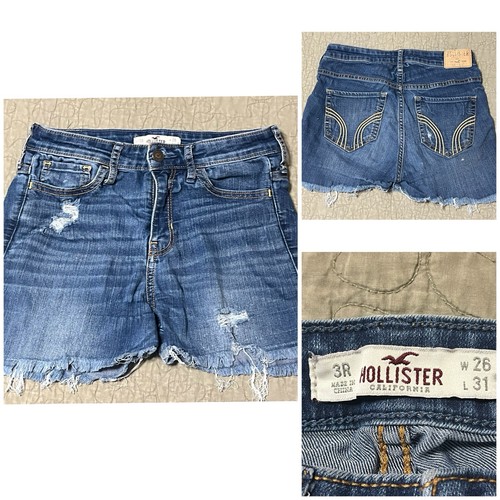 Cute Women’s / Girls Hollister Denim Jeans Shorts Size 3R 26w Cut Off