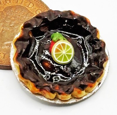 Puppenhaus Schokoladentarte Flan Pie Dessert Miniatur D19 Tumdee Maßstab 1:12