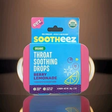 Sootheez Organic Throat Soothing Drops Berry Lemonade 14 Drops 1.7oz New