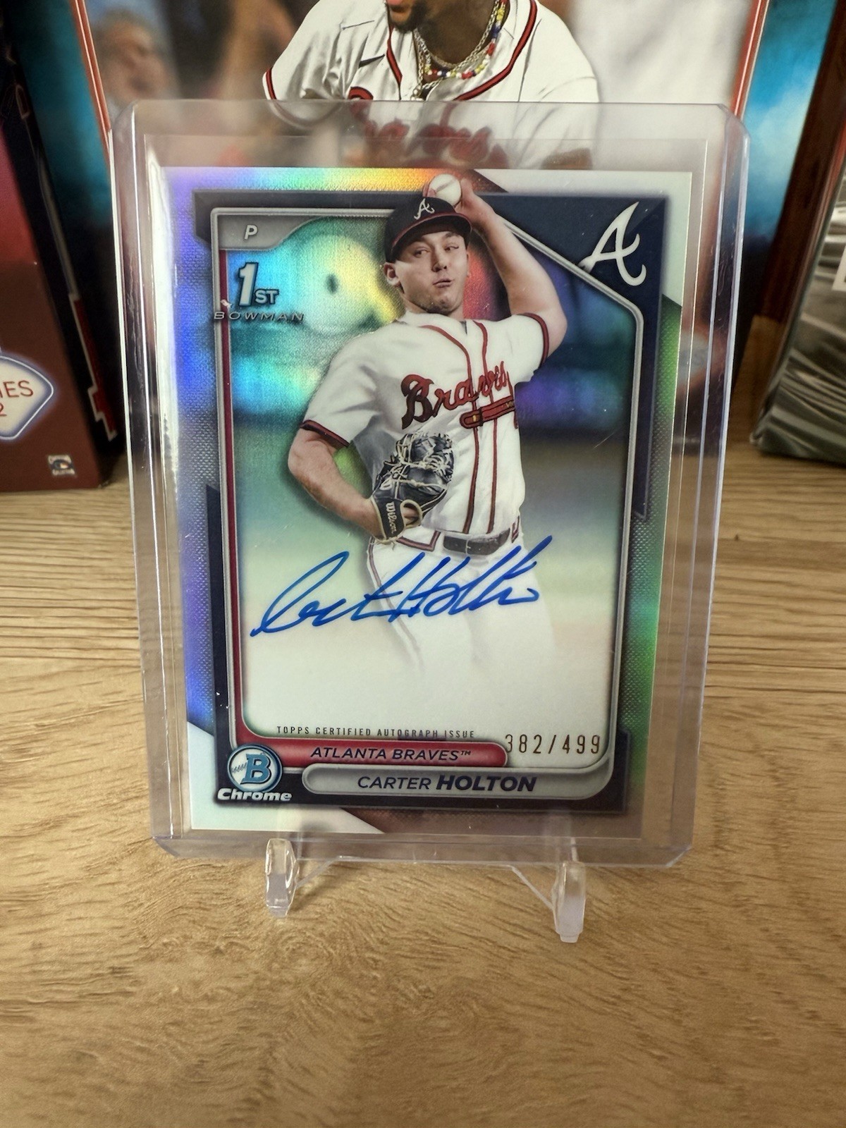 2024 Bowman Chrome Draft Carter Holton 1st Auto Refractor /499 Braves
