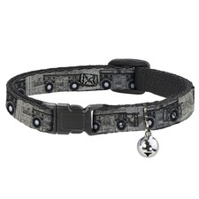 Cat Collar Breakaway with Bell Boombox NARROW Fits 8.5-12"