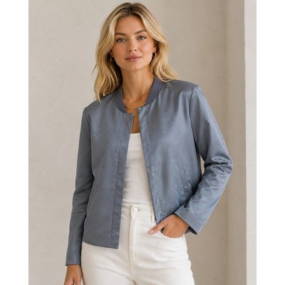 Sissy Boy Womens XS Blue Zip Front Jacket Lightweight Casual Career Layering