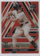2024 Leaf Press Pass Premium Red Prismatic Reflector /15 Trent Caraway #102 05ct