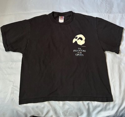 -Vintage 80s Phantom Of The Opera Black T -Size Medium
