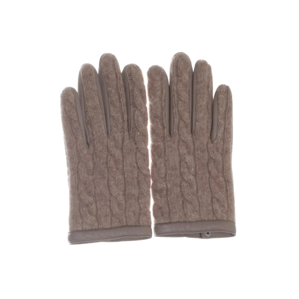 Lauren Ralph Lauren, Lederhandschuhe, Größe: M, Leder, Beige, Damen #bxI