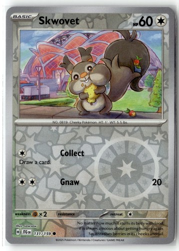 Skwovet 131/159 SV09: Journey Together Common Reverse Holo Pokemon TCG NM - Picture 1 of 2