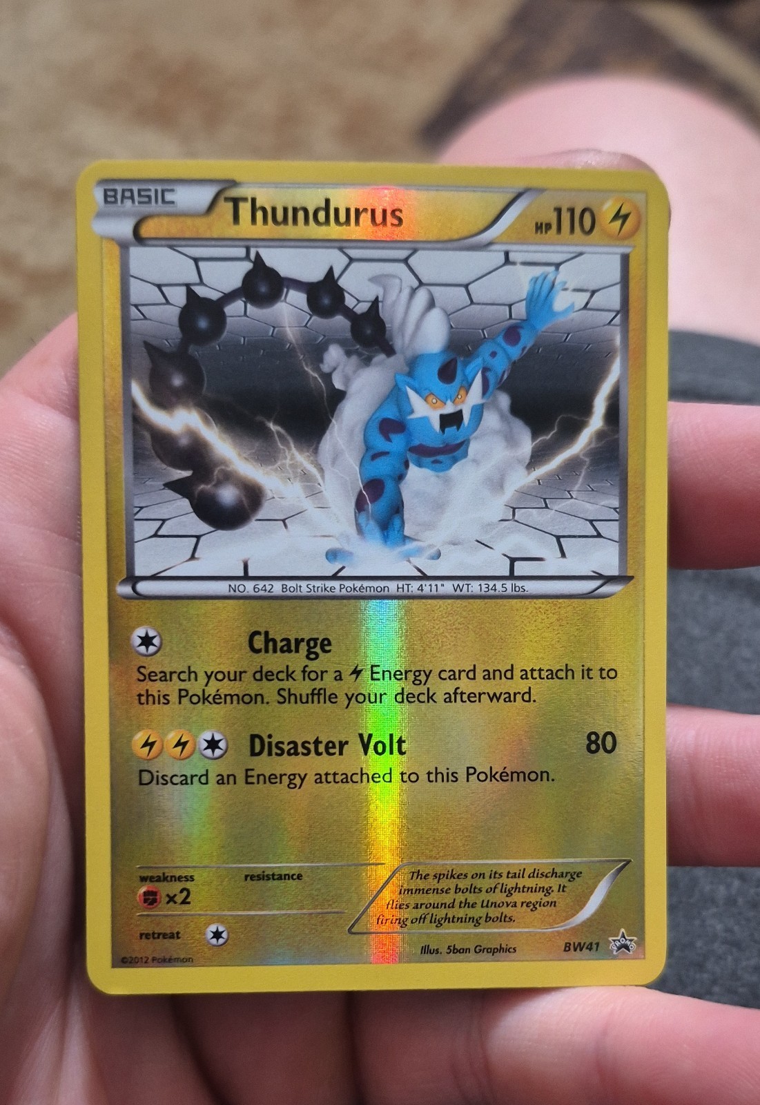 Thundurus BW41 Black & White Reverse Holo