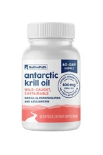 NativePath Antarctic Krill Oil, 500mg, Omega-3, Astaxanthin, EPA+DHA, 60 Serving