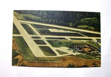 VTG LINEN POSTCARD "AERIAL VIEW KANAWHA AIRPORT TERMINAL BUILDING"CHARLESTON, WV