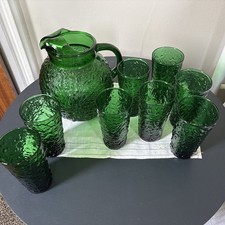Anchor Hocking Emerald Green Crinkle Ball Pit...
