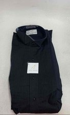 Neil Allyn Men's Black Tuxedo Shirt Wing Collar Pleated Front Sz M 34/35 NWT