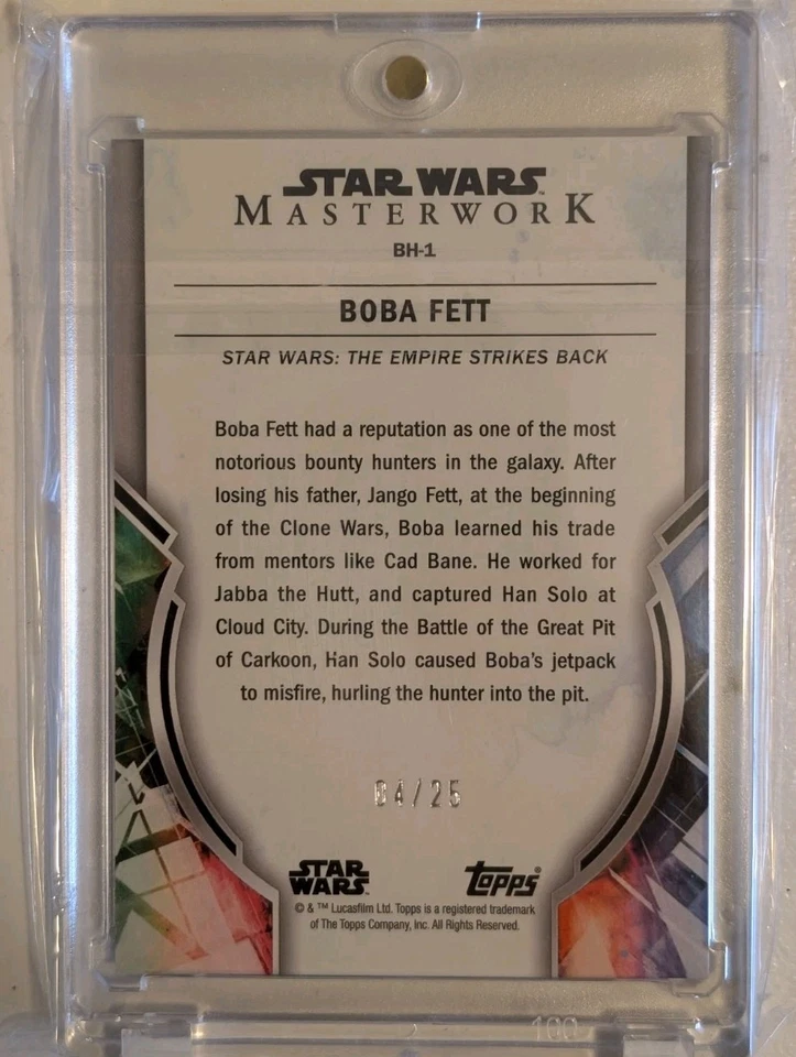 Topps Star Wars Masterwork Boba Fett Canvas /25 SSP Insert 2022 - Image 2 of 3