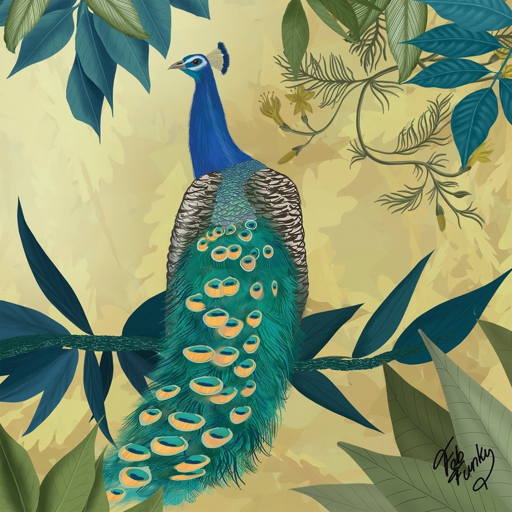 4 x Paper Napkins/33cm/3Ply/Decoupage/Birds/Peacock