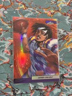 2024 Leaf Anime Nation #AN2B-17 JAYDEN DANIELS RC Purple Holo 32/49   Commanders