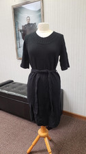  Mossimo Womens Black Sweater Dress Size M Removable Belt Long Sleeve
