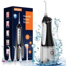 Water Dental Flosser Teeth Pick: Portable Cordless 4 Modes Flossers Pic 320ML...