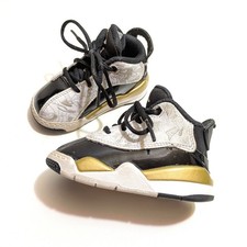 Jordan Dub Zero Toddler Sneakers Size 4 Black Gold Nike 311072-005 VTG Style