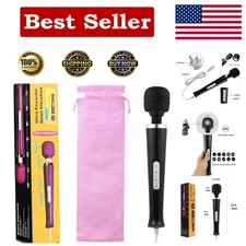 10-Speed Handheld Vibrating Massager for Ultimate Muscle Relaxation - Black