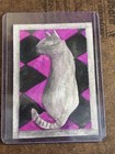 ACEO Gray Cat Original Trading Card Painting Stacy Hedrick Art 2.5 X 3.5 — photo 3