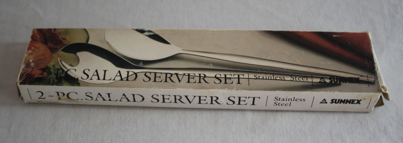 Sunnex 2 piece Salad Utensil Server Set Stainless Steel in Box