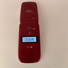 Doro PhoneEasy 626 Consumer Cellular Flip Phone Red Used