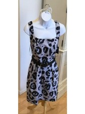 BNWT Vince Camuto Women's Size 12 Dress in Blue & Grey Leopard / Cheetah Print