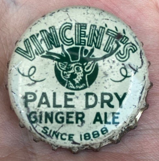 VINCENT’S PALE DRY GINGER ALE USED CORK CROWN