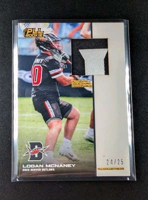 Logan McNaney 2025 Premier Lacrosse League PLL Black Prime Patch Relic # /25 RC