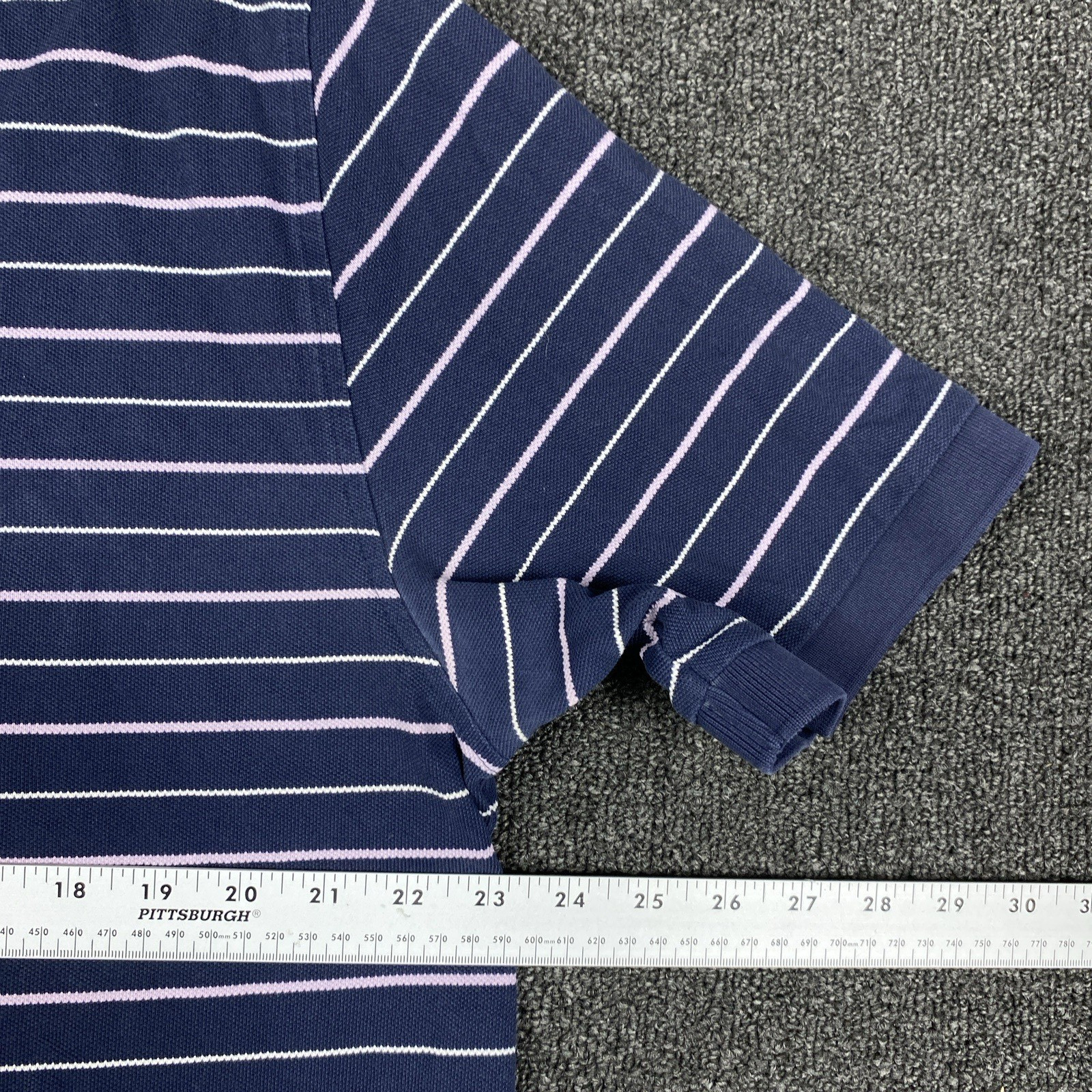 Brooks Brothers Polo Original Fit Shirt Men Purple Striped Short Sleeve Size XL thumbnail 4