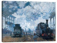 Leinwandbild Bahnhof Saint Lazare In Paris, Ankunft Eines Zuges - Claude Monet