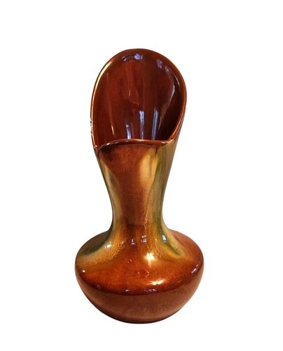 Vintage MCM Royal Haeger #419 1950s Drip Glaze Etruscan Vase Warm Tones