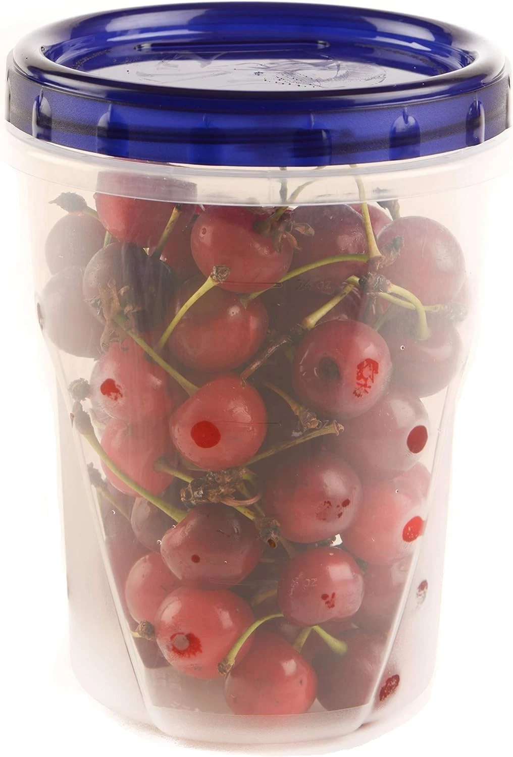 48 oz Clear Twist Top Storage Deli Containers with Leak Proof Lids Blue 64 Pcs