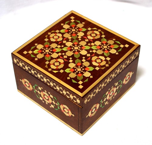 Vintage Straw Inlay Wood Boxes: Handmade Belarusian Hinged Keepsake ...