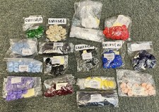 17 PACKS OF COLOURFUL BUTTONS 20mm Flat Top Narrow Rim Bulk Quantities Job Lot