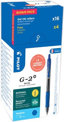 PILOT Gelschreiber G-2 PLUS 07 VALUE PACK blau 16+4 GRATIS