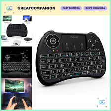 Wireless Mini Keyboard with Touchpad, Backlit Remote for Smart TV PC, 2.4GHz