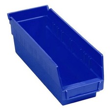 Nestable Shelf Storage Bin Plastic 4-1/8"W x 11-5/8"D x 4"H Blue Lot of 24