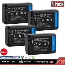 4-PACK Rechargeable Battery 1050mAh for Genuine Sony NP-FW50 W Series Battery